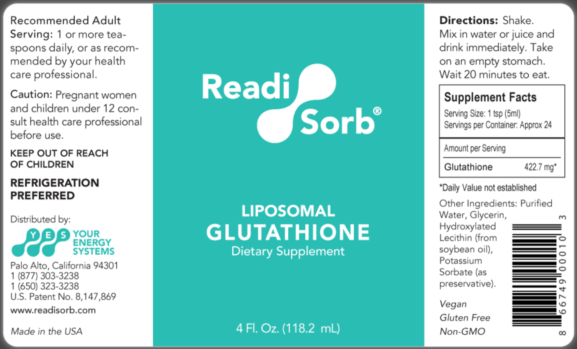 readisorb liposomal glutathione liquid PureRootss Supplement (Pack of 2), 98% Absorption, with Vitamin C, L- Glutathione, 2 Fl Oz per Bottle : Health & Household Readisorb Liposomal Glutathione 118.2ML